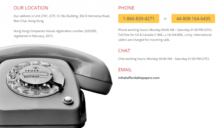 affordablepapers contacts